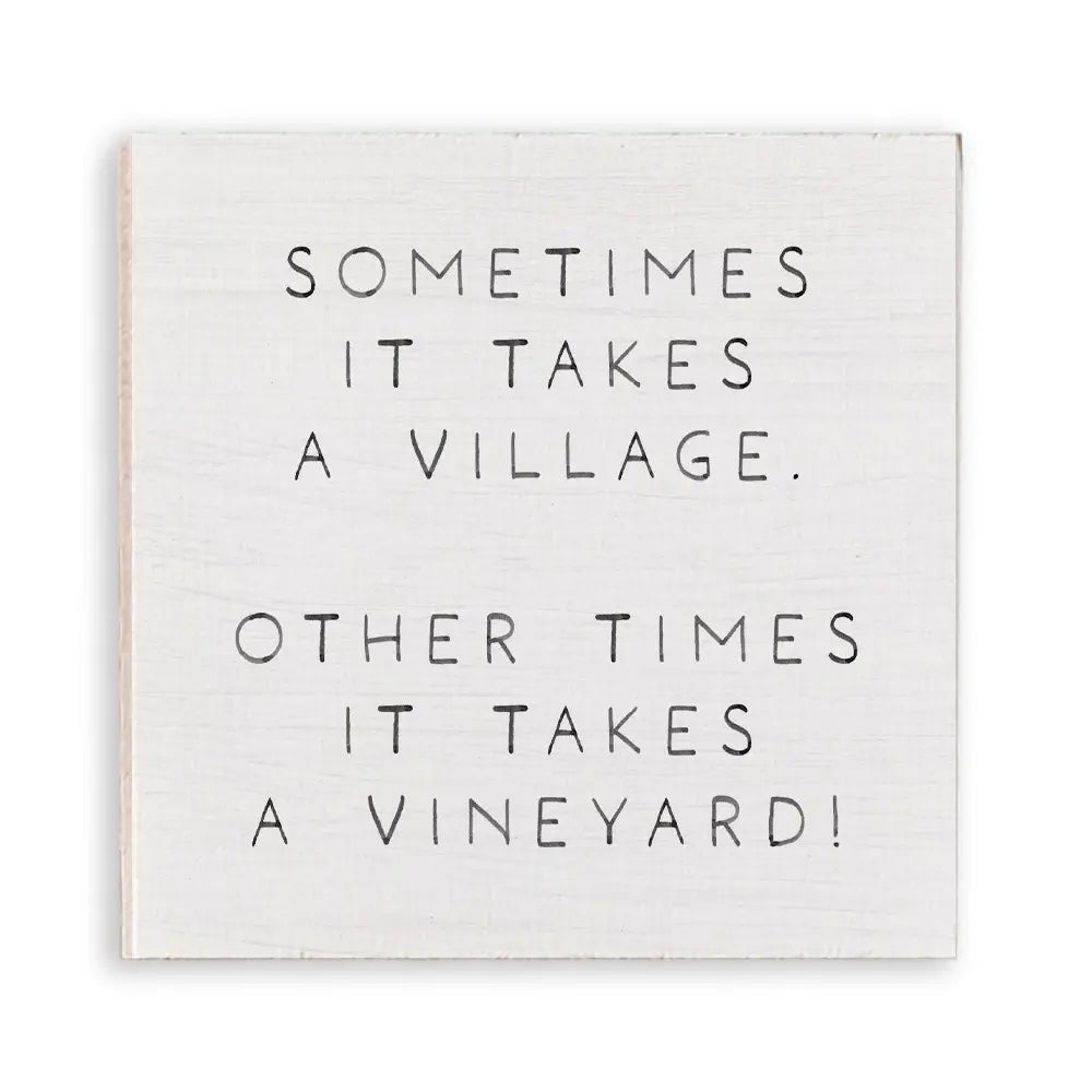 Takes A Vineyard Magnet | Wine Decor | Wooden Magnet