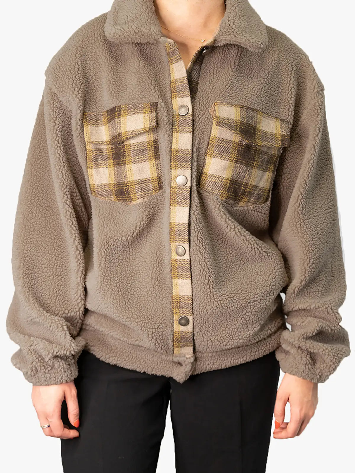 Dora Plaid Accent Shacket |