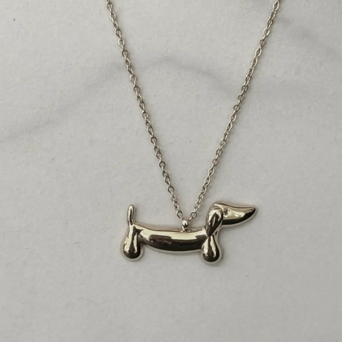 Silver-Tone Dachshund Necklace