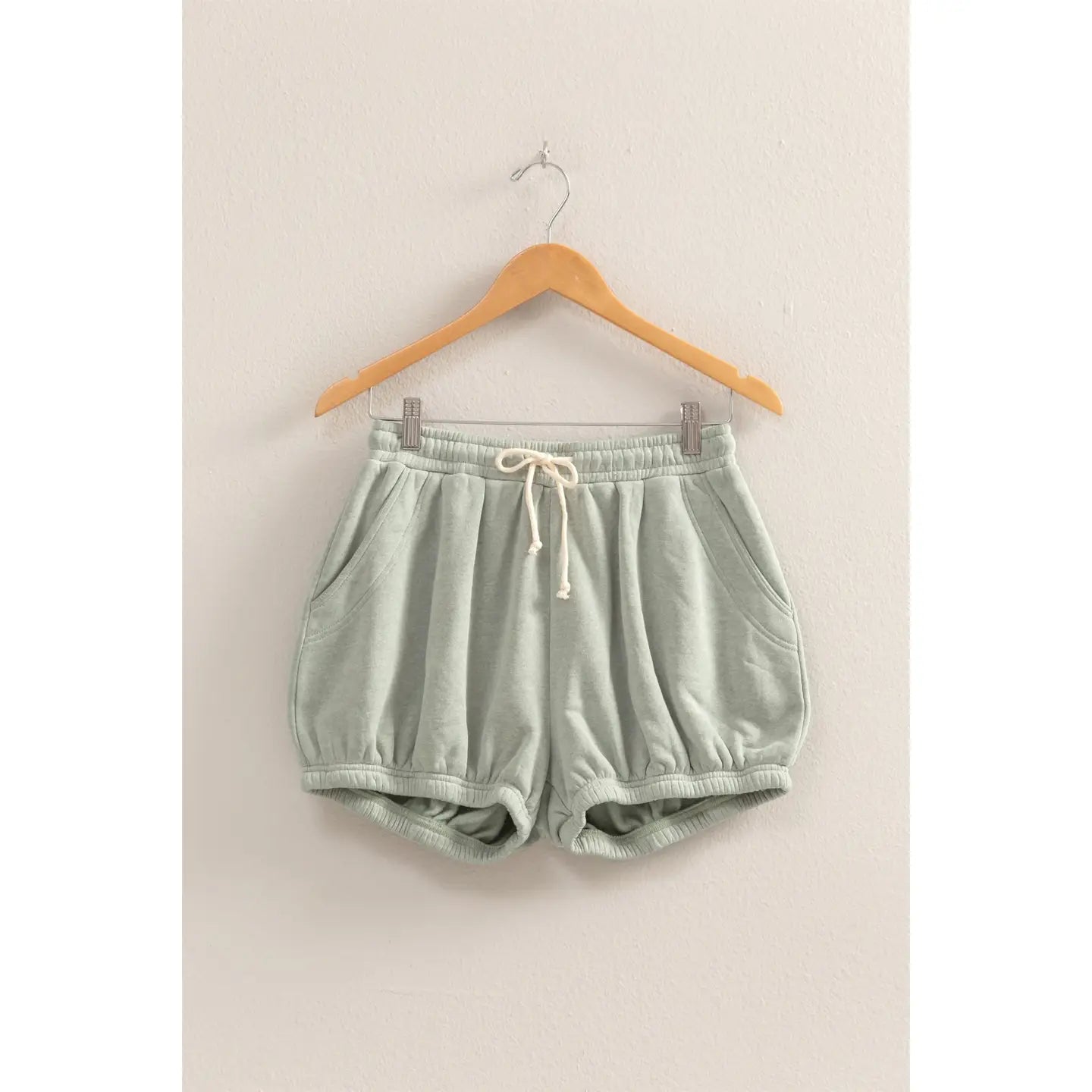 Drawstring Waist Bubbled Hem Shorts