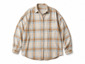 Soft Blue & Tan Oversized Plaid Button-Up Shirt