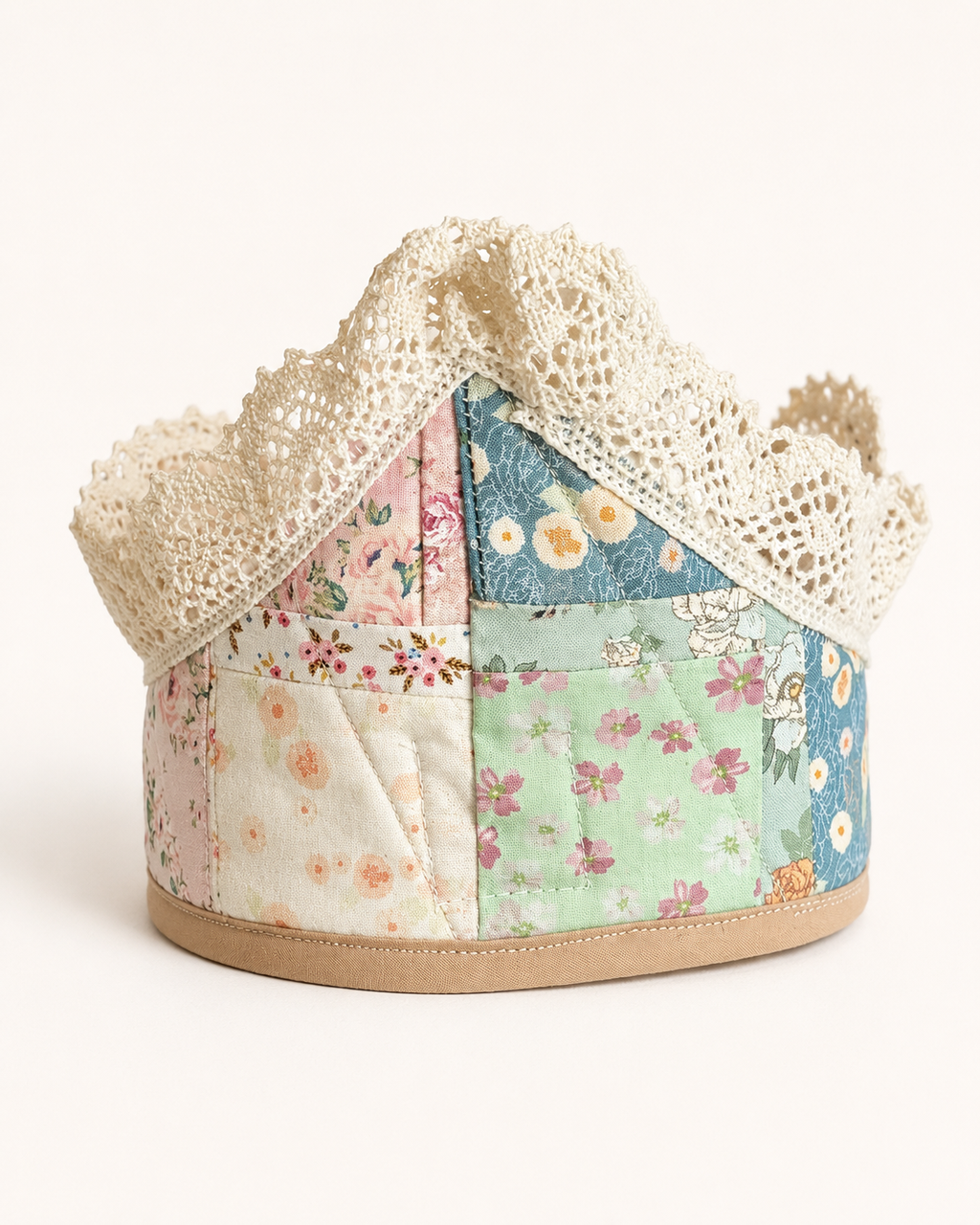 Handmade Floral Patchwork Lace Crown