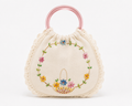 Vintage Floral Garden Ring Handle Handbag
