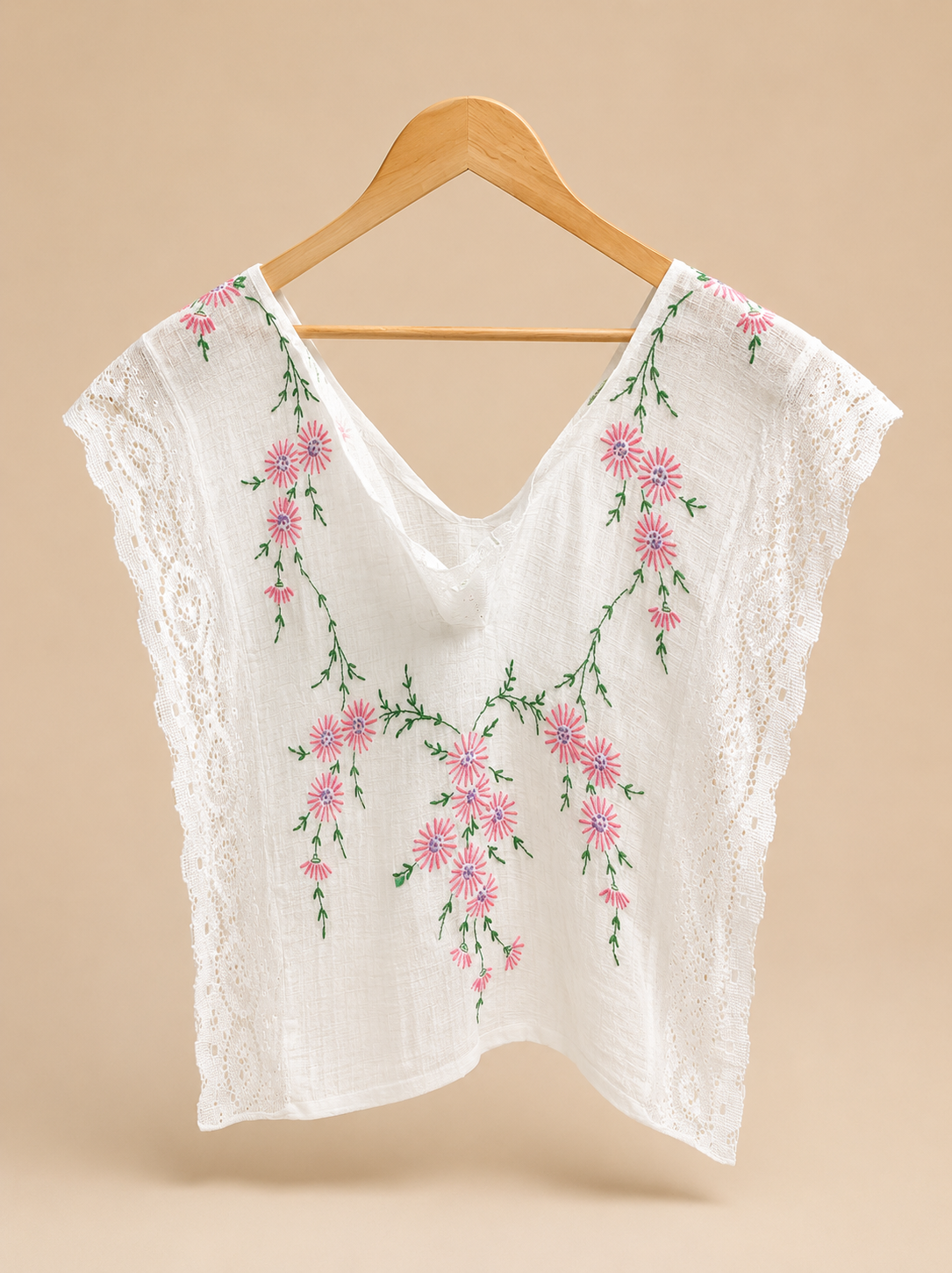 🌸 Vintage Floral Lace Blouse