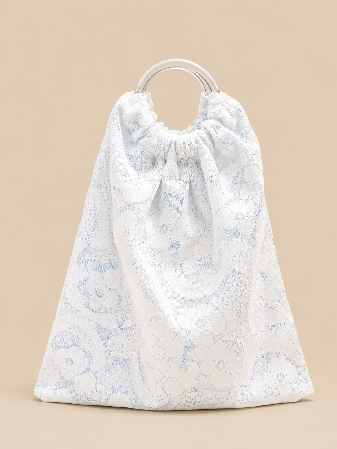 🤍 White Lace Ring-Handle Bag