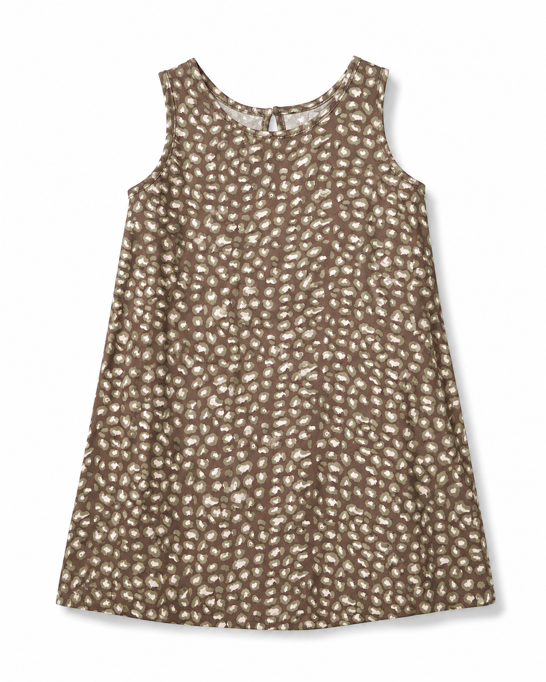 Mocha Leopard Print Sleeveless Shift Dress