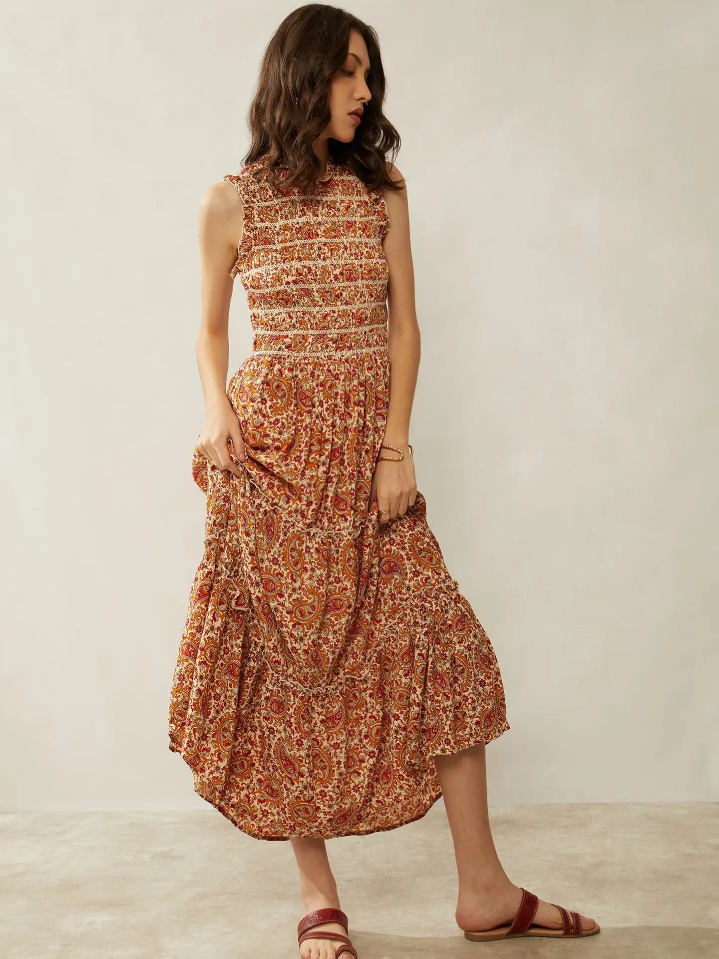 Bohera Nikki Reyn Paisley Ruffle Dress